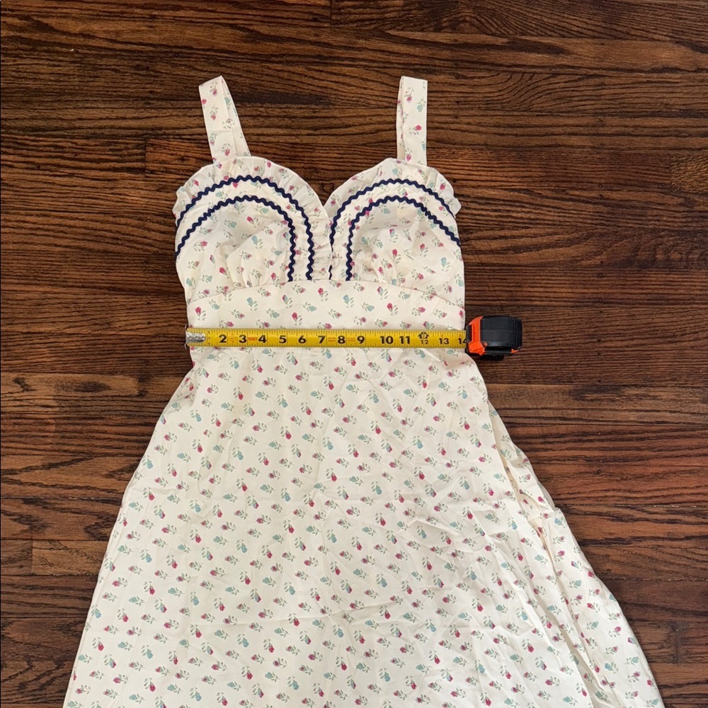 Cupshe White Floral Midi Dress with Navy Accents - Picture 7 of 12